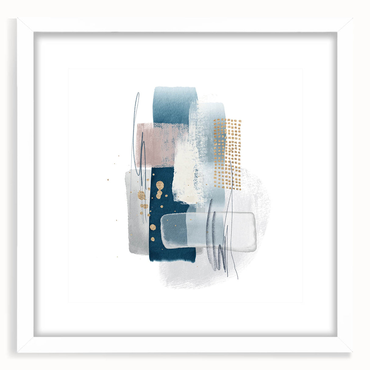 Minimalist abstract canvas prints – cool toned geometric wall decor