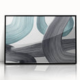 Minimalist Wall Decor - Teal and Black Abstract Art Print