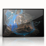 Modern Abstract Painting – Bold Royal Blue & Gold Canvas Art