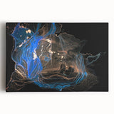 Modern Abstract Painting – Bold Royal Blue & Gold Canvas Art