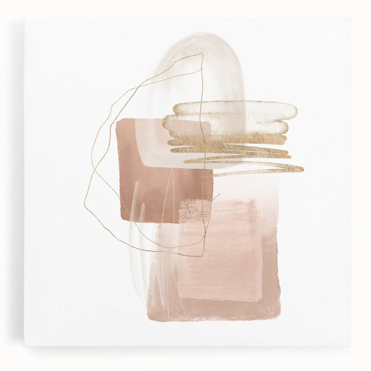 Geometric minimalist abstract wall art – soft neutral canvas print