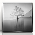 Minimalist Mountain Wall Art – Tree Reflections in Calm Waters