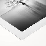Minimalist Mountain Wall Art – Tree Reflections in Calm Waters