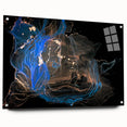 High-End Abstract Wall Decor – Black & Royal Blue Luxury Art