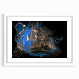 High-End Abstract Wall Decor – Black & Royal Blue Luxury Art
