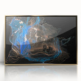 High-End Abstract Wall Decor – Black & Royal Blue Luxury Art