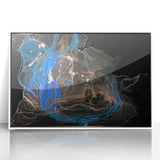 High-End Abstract Wall Decor – Black & Royal Blue Luxury Art