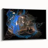 High-End Abstract Wall Decor – Black & Royal Blue Luxury Art
