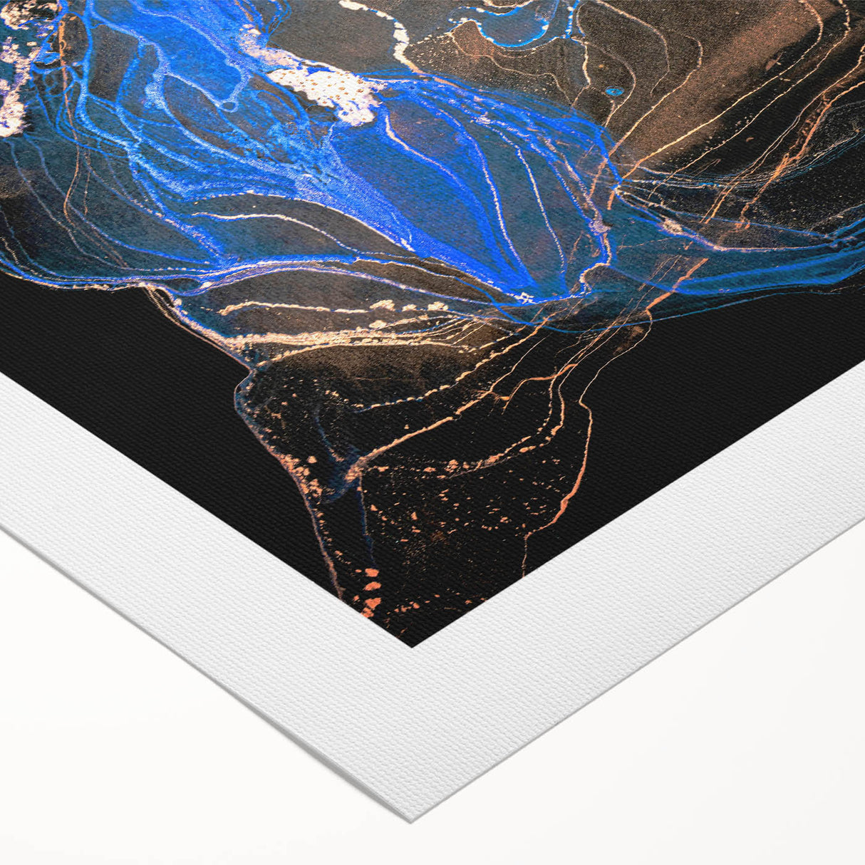 High-End Abstract Wall Decor – Black & Royal Blue Luxury Art
