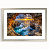 Golden Seaside Cliffs – Fine Art Photography Ocean Sunset Print