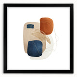 Modern geometric wall decor – navy and burnt orange abstract print