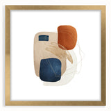 Modern geometric wall decor – navy and burnt orange abstract print