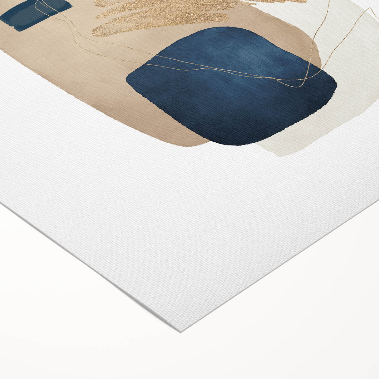 Modern geometric wall decor – navy and burnt orange abstract print