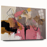 Abstract Art for Sale - Pink and Gold Textured Canvas Print
