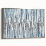 Zen Garden Wall Art – Calming Blue & White Abstract Print