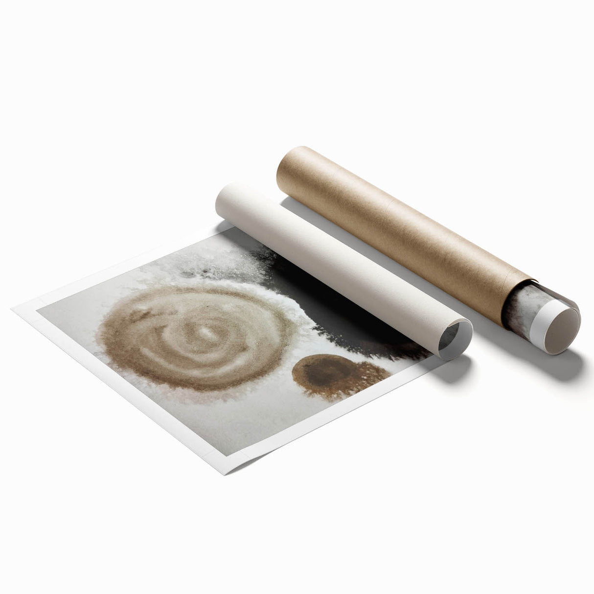 Minimal Ink Swirl Balance – Large Abstract Wall Decor for Calm Spaces