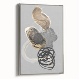Elegant Abstract Art Design – Black, Gold & Gray Luxury Print