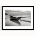 Solitary Boat on Silent Shores – Fine Art Black & White Photography
