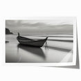 Solitary Boat on Silent Shores – Fine Art Black & White Photography