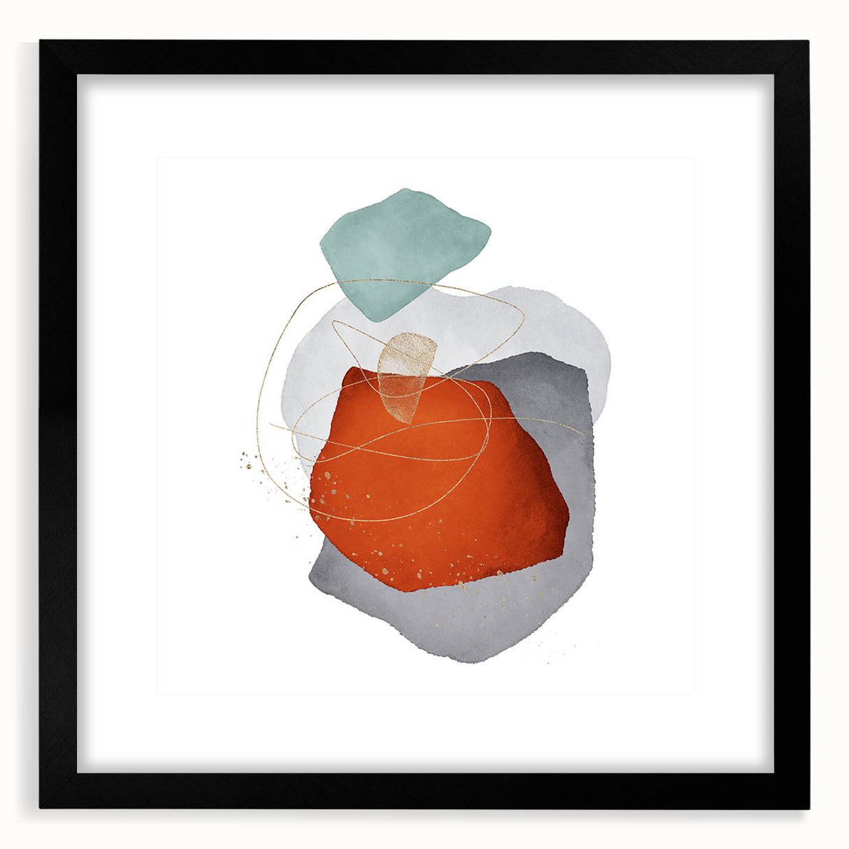 Abstract geometric framed art – bold minimalist wall decor print