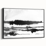 Black and White Minimalist Landscapes – Inked Forest Horizon View