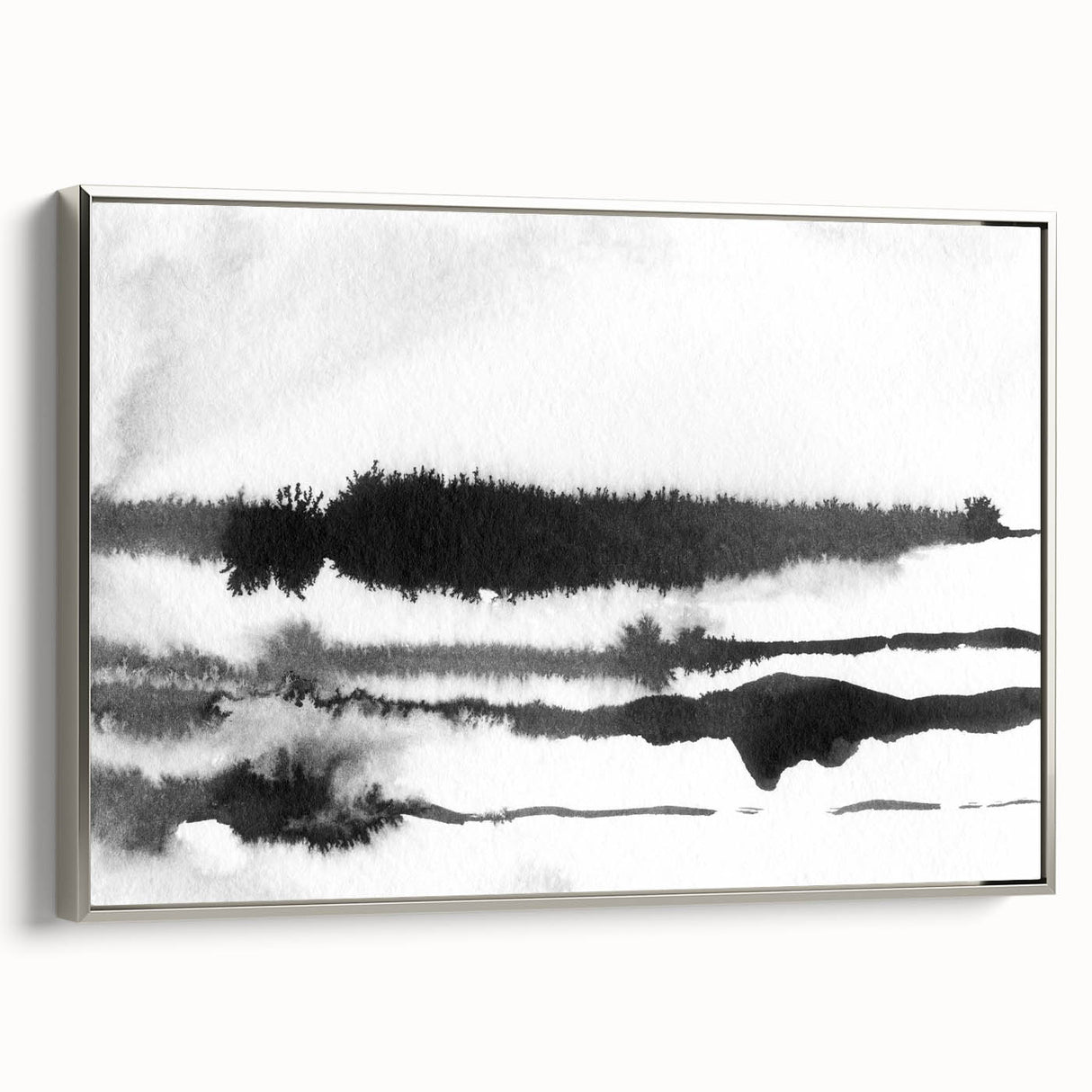 Black and White Minimalist Landscapes – Inked Forest Horizon View