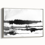 Black and White Minimalist Landscapes – Inked Forest Horizon View
