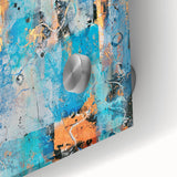 Contemporary Canvas Print - Blue & Gold Abstract Painting