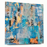 Contemporary Canvas Print - Blue & Gold Abstract Painting