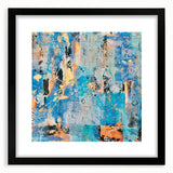Contemporary Canvas Print - Blue & Gold Abstract Painting