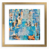 Contemporary Canvas Print - Blue & Gold Abstract Painting