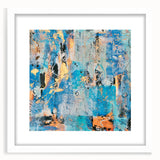 Contemporary Canvas Print - Blue & Gold Abstract Painting