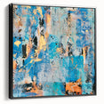 Contemporary Canvas Print - Blue & Gold Abstract Painting