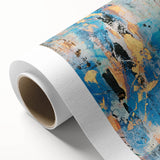 Contemporary Canvas Print - Blue & Gold Abstract Painting
