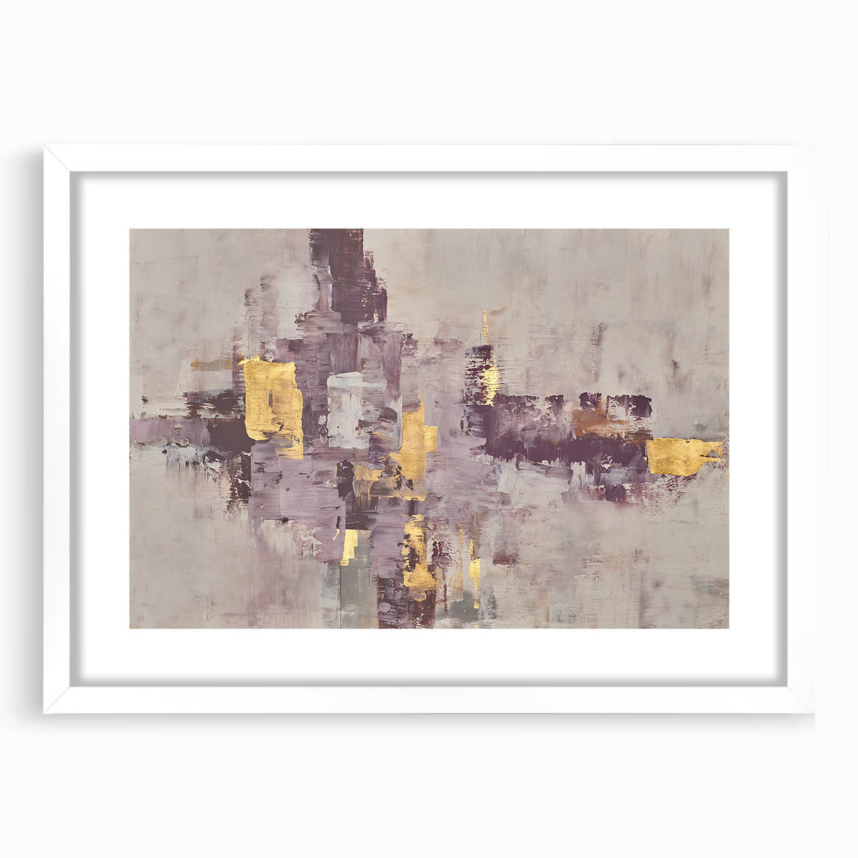 Earthen Harmony Abstracts - Neutral Abstract Prints with Gold Detail
