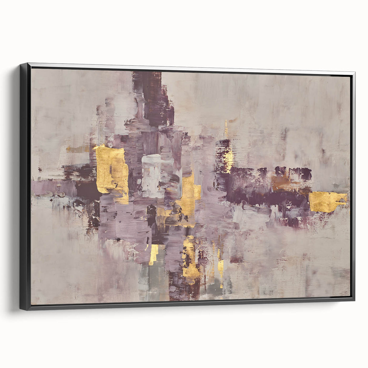 Earthen Harmony Abstracts - Neutral Abstract Prints with Gold Detail