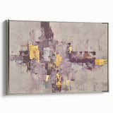 Earthen Harmony Abstracts - Neutral Abstract Prints with Gold Detail