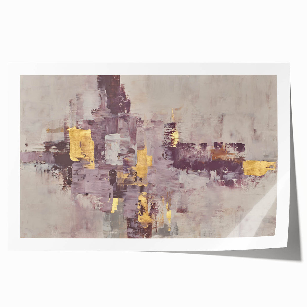 Earthen Harmony Abstracts - Neutral Abstract Prints with Gold Detail