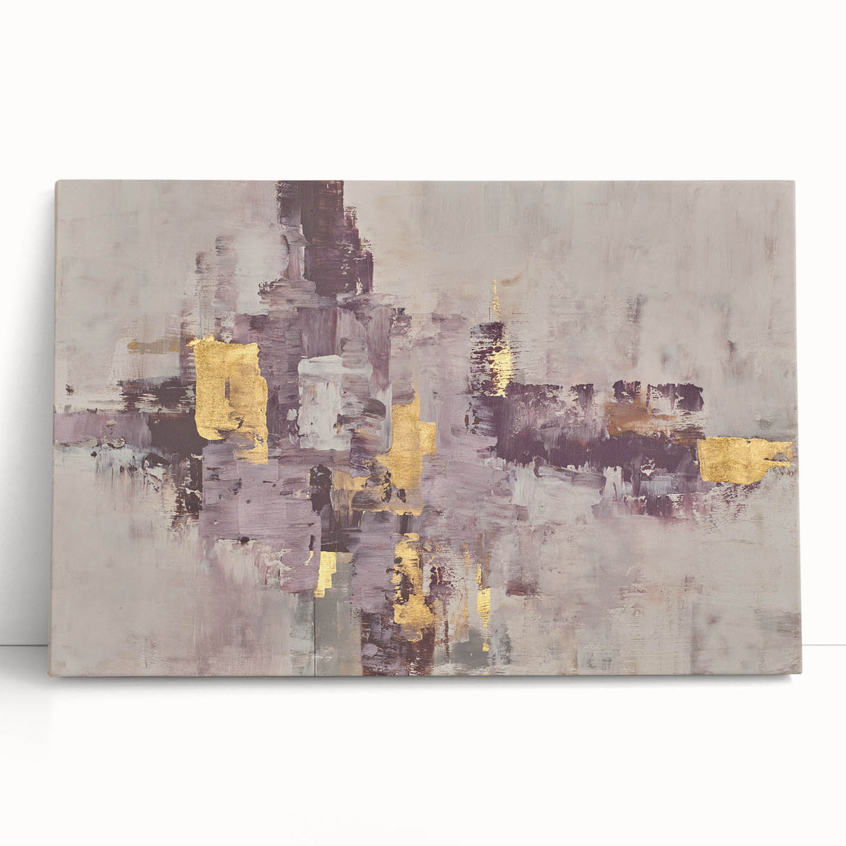 Earthen Harmony Abstracts - Neutral Abstract Prints with Gold Detail