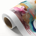 Modern Abstract Wall Art - Peach and Gold Watercolor Print