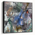 Contemporary Abstract Art – Moody Blue & Green Industrial Painting