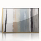 Textured Acrylic Wall Art – Gray Blue and Neutral Vertical Layers