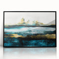 Modern Minimalist Landscape Prints – Abstract Gold and Blue Terrain