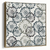 Contemporary Framed Abstract Art – Muted Floral Texture Print