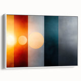 Color Block Abstract Wall Art – Modern Sunset Glow Illustration