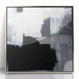 Earthen Harmony Abstract - Black & White Minimalist Wall Art
