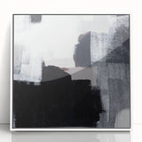 Earthen Harmony Abstract - Black & White Minimalist Wall Art