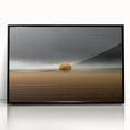 Abstract Minimalist Landscape – Lone Golden Tree in Storm Print