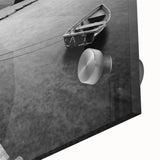 Black and White Serene Landscape Wall Art – Wooden Dock Scene