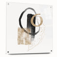 Geometric minimalist abstract wall art – black and gold modern print